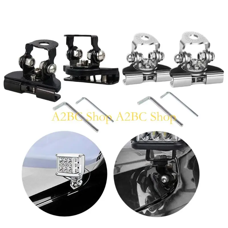 A2BC Hardened Metal LED Work Light Mounting Bracket For Pickup And Hoods Wide No Drilling