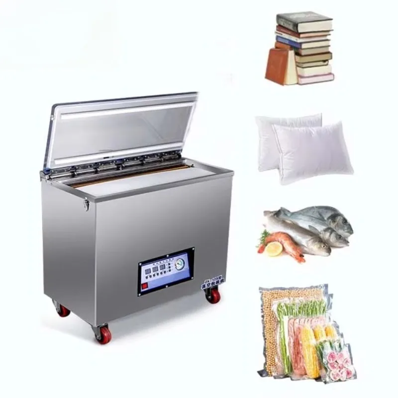 

GK-DZ-850 Automatic Chicken Meat Cheese Rice Brick Burger Ham Unit Sealing Vacuum Packaging Machine For Seafood