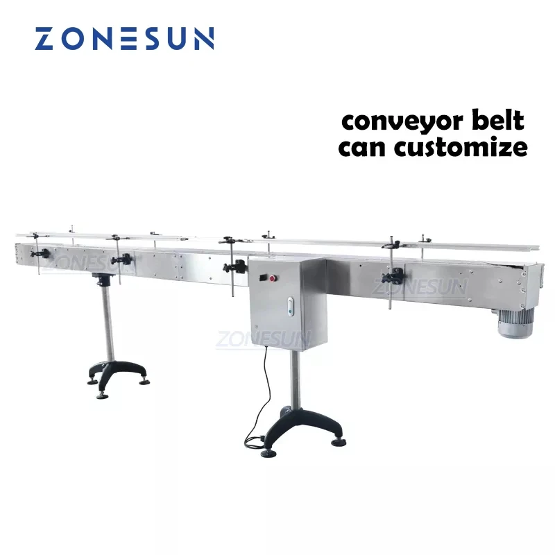 

ZONESUN Automatic Custom 2m Length Chain Conveyor Belt Partner for Filling Machine Labeling Machine Production Line ZS-CB150