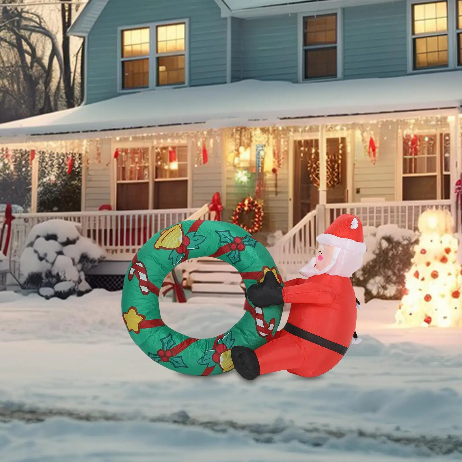 Bild 3: Weihnachten aufblasbar mit LED-Beleuchtung, US-Stecker, Weihnachtsbeleuchtung, ideales Geschenk