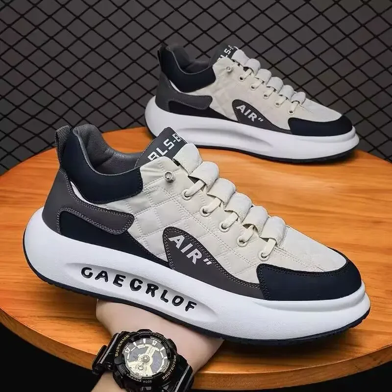 Zapatillas de deporte informales para hombre, zapatos planos cómodos con cordones, alta calidad, para correr al aire libre, Tenis masculinos, 2024