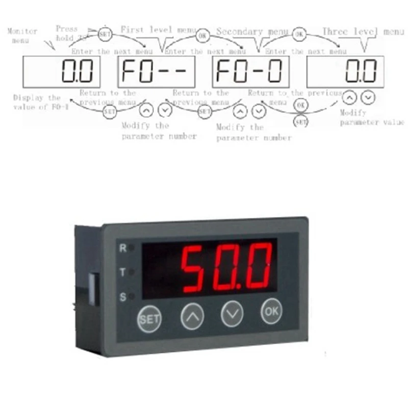 5X Digital Display Meter 0-10V 0-20MA 2-10V 4-20MA Analog Input Display Table Digital Display Head With RS485 Version