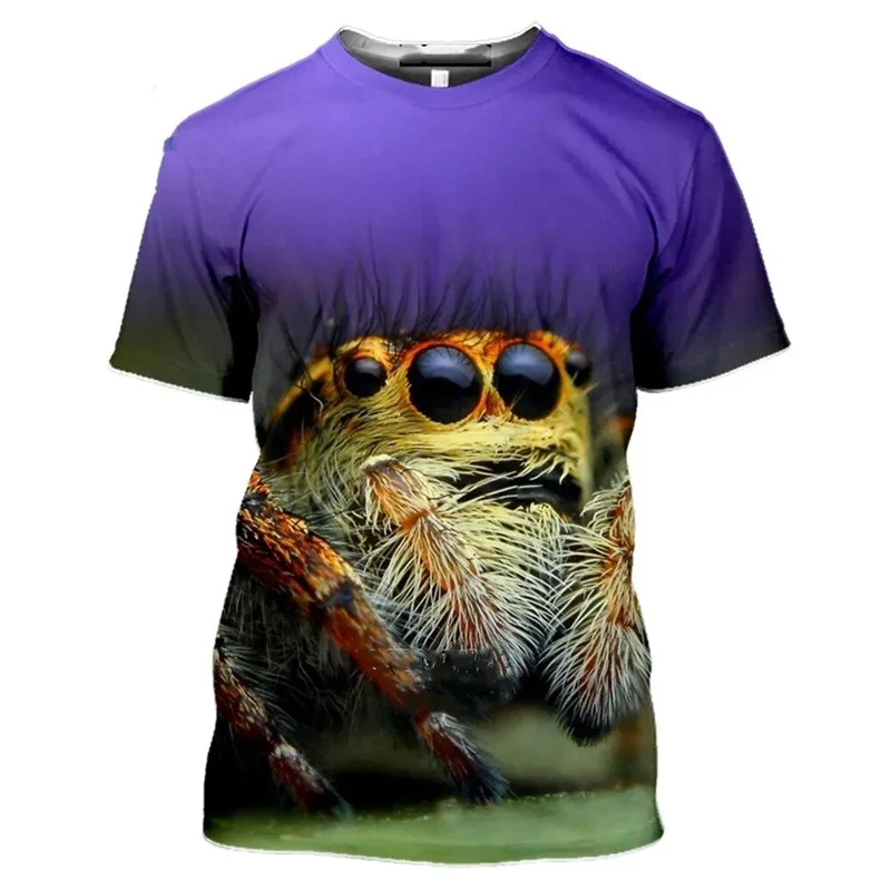 Animal Spider 3D Print T Shirt Summer Men\'s O-Neck T-shirt Casual Short Sleeve Oversized Pullover Tees Streetwear Men Clothing