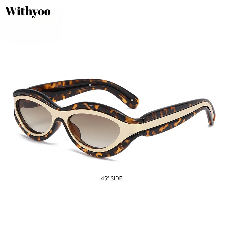 

Withyoo| New Fashion Cat Eye Sunglasses 2025 Women Young Brand Vintage Designer Sun Glasses Oval Color Matching Eyewear UV400