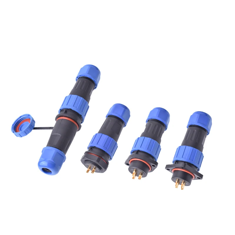 IP68 Waterproof Aviation Plug Connector 2/3/4/5/7/9/12 Pin Panel Mount Wire and Cable Solder Connection SP12 SP16 SP20 One Set