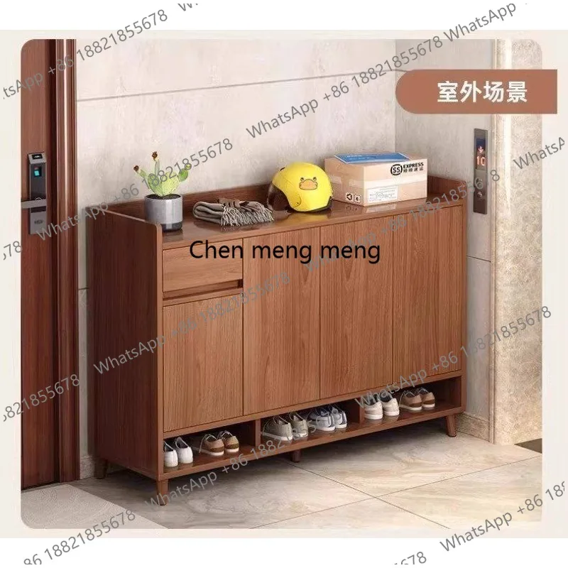 

Solid Wood Core Household Shoe Cabinet Multi-layer Entrance Storage Cabinet Shoe Rack Integrated Large Capacity