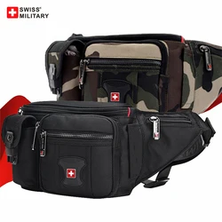 SUÍÇA MILITAR-bolsa de cintura impermeável para homens, bolso múltiplo, prático Fanny Pack, bolsa para telefone, esportes ao ar livre, camping, caminhadas