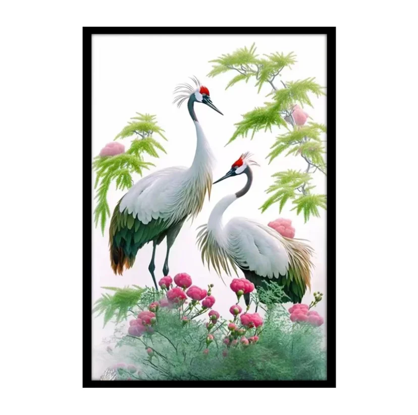 11CT 75x100cm Cranes Embroidery DIY Chinese Style Printed Kits Cross Stitch Needlework Sets Home Decor Crafts