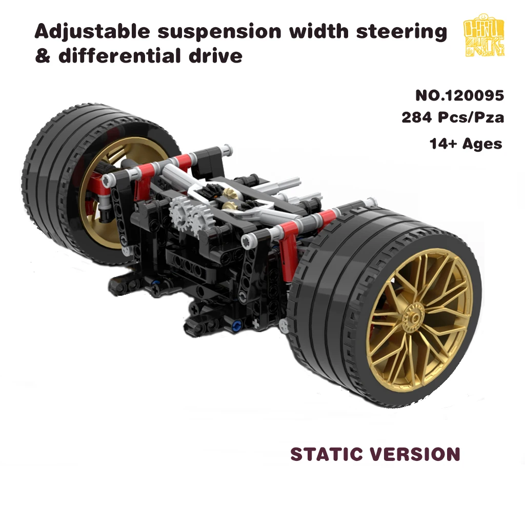 MOC120095 Adjustable Suspension Width Steering And Differential Drive Model With PDF Drawings Building Blocks Bricks GIFTS