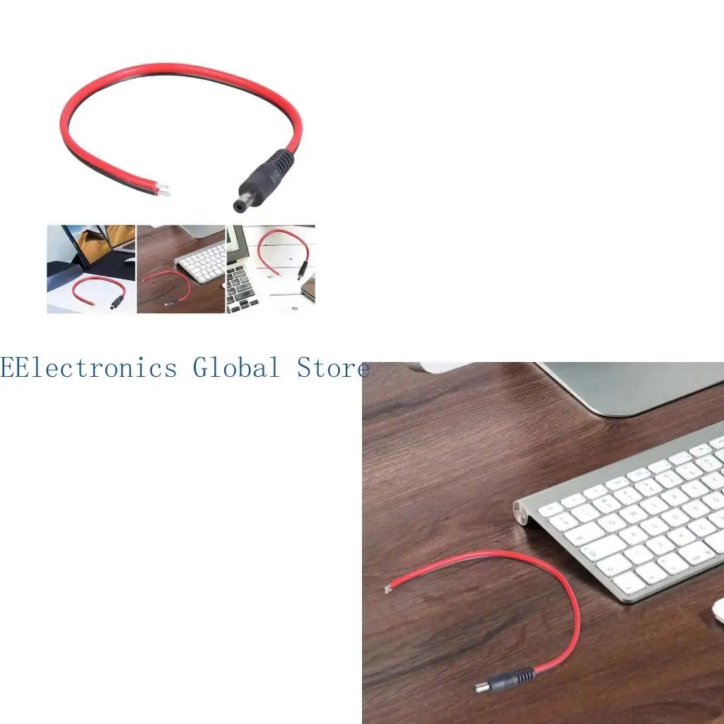 462B DC5521 Supply 5.5mmx2.1mm Male Power Pigtail Cable 14AWG Bare Wire Open End Wire