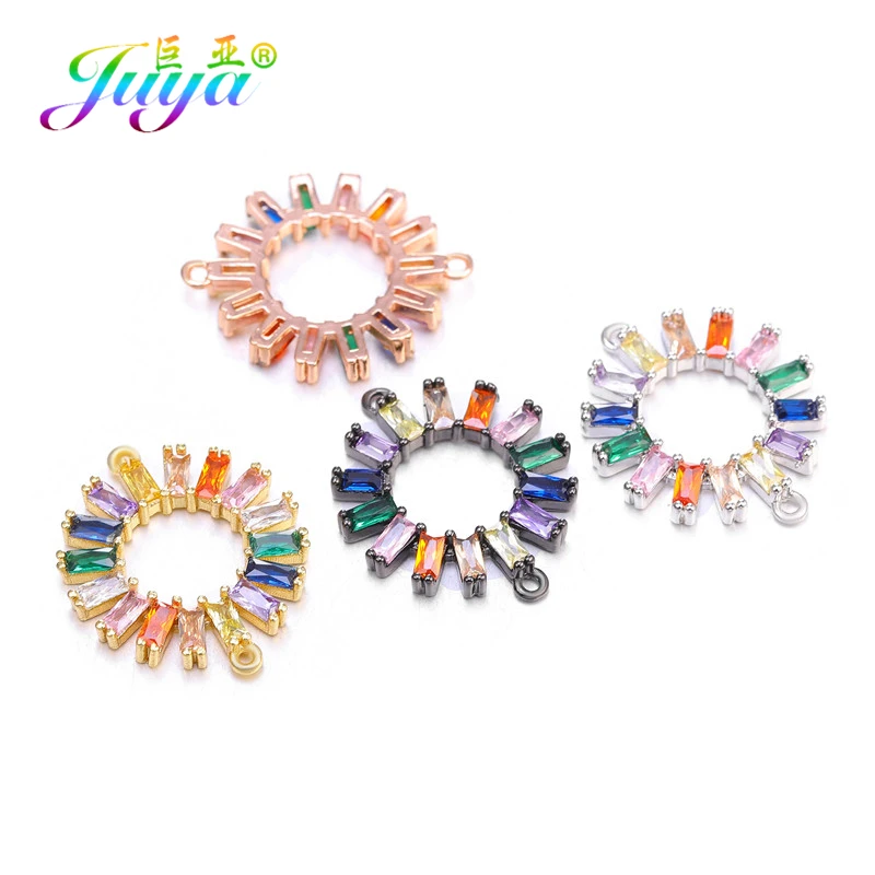 Juya DIY-Schmuckzubehör für Damen, kubischer Zirkonia, Blumenverbinder, Zubehör für Handarbeiten, Charms, Armbänder, Ohrringe, Herstellung – Detail 21
