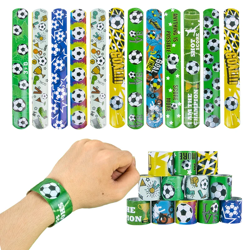 12pcs Football Bracelet SOCCER decor wristband children's toys Football sports party gifts BabyShower boy Birthday Party Supplie