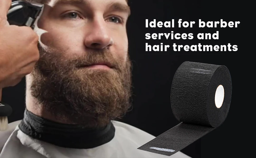 5er-Rollen/Packung Haarschneidezubehör, Halspapier, verstellbar, für Friseure, speziell für Salon, Friseursalon, weiß, schwarz – Detail 10