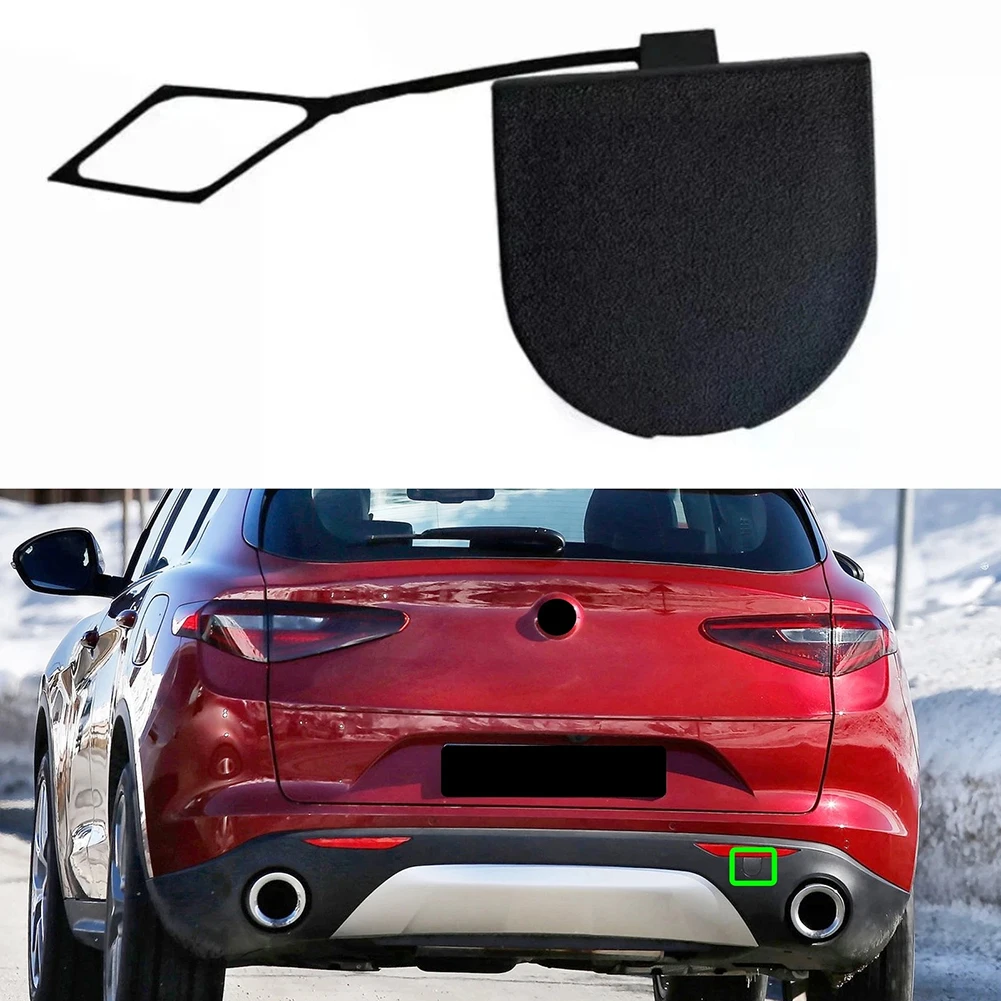 

Rear Bumper Tow Hook Cover Cap Compatible with For Alfa Romeo For Stelvio 2015 2021 Black Plastic OEM 50553753