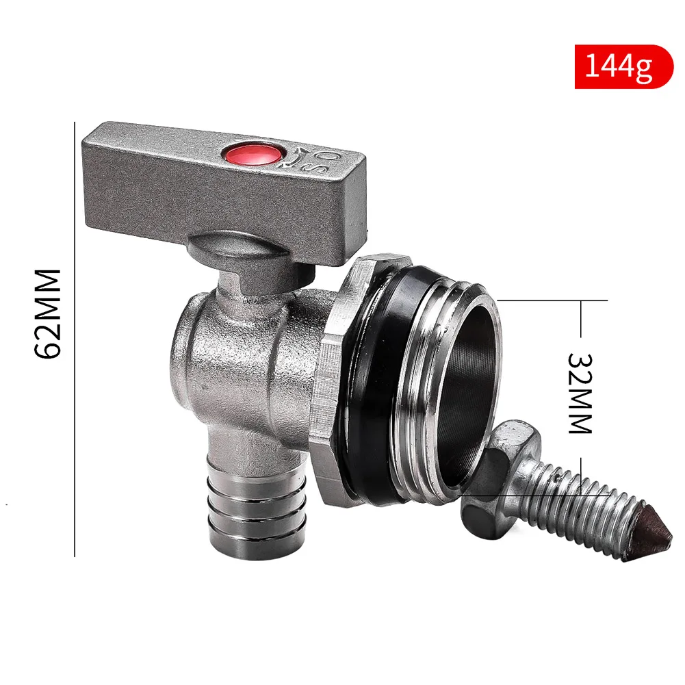 6-point Fitting Copper Drain Valve For Heating System Maintenance Copper Construction Rust-resistant Efficient Operation