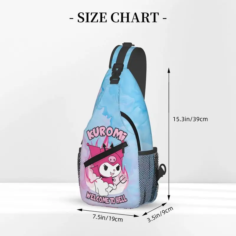 Sanrio Anime My Melody e Kuromi Sling Zaino a tracolla da uomo Borsa a tracolla personalizzata per zaino da campeggio in bicicletta