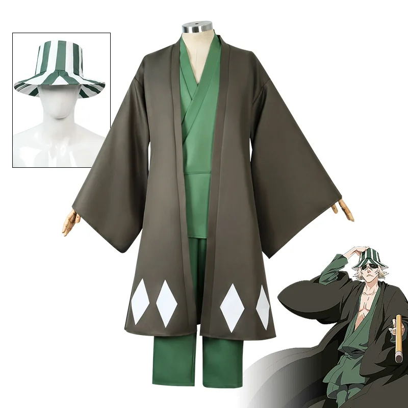 Anime《Bleach》Cosplay Urahara Kisuke Japanese Kimono Costume