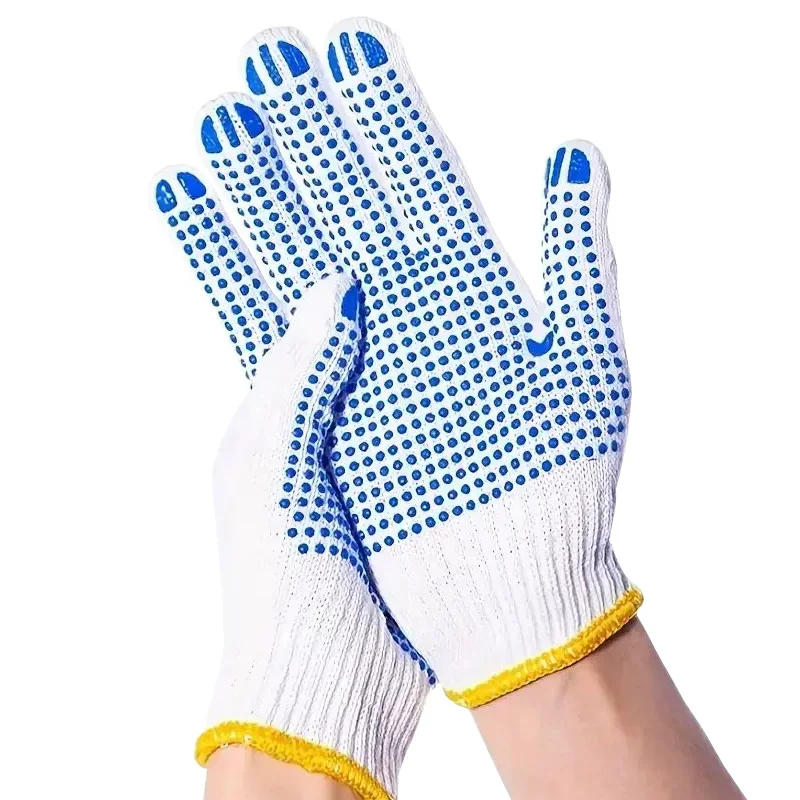 20 pairs essential blue rubber dot gloves for safety and protection at work and home gardening Highly elastic protective gloves