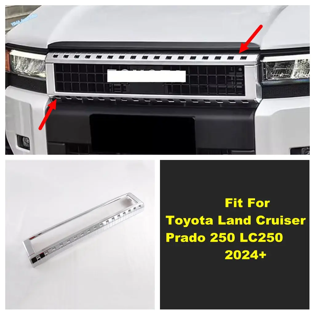 

Carbon Fiber Front Middle Grid Grille Decor Frame Cover Trim ABS Accessories For Toyota Land Cruiser Prado 250 LC250 2024 2025