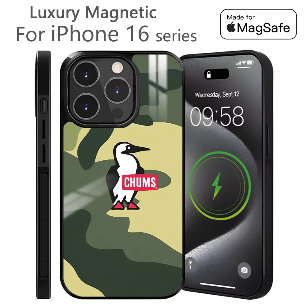 Brand fashion C-Chums Phone Case For iPhone 16 15 14 13 12 11 Pro Max Plus Mini Magnetic Magsafe Wireless Charging Cover