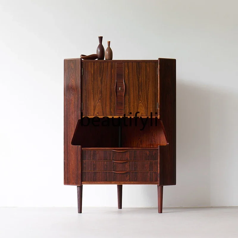 

ls 27Corner Cabinet Cherry Storage Locker Burmese Teak Tableware