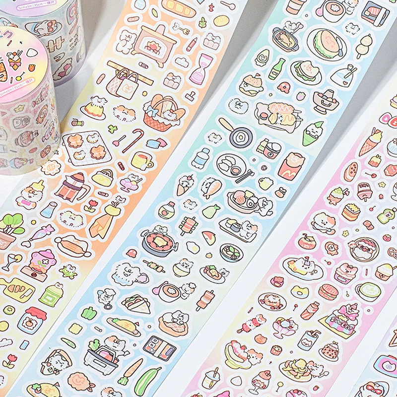 4Style 1Roll/bag Cute Cartoon Guca Die Cut Tape Creative Handbook Material DIY Scrapbook Album Photo Frame Phone Case