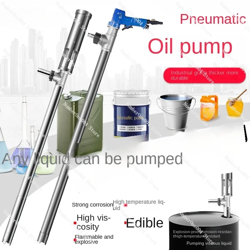 Pneumatic pump explosion-proof stainless steel pump corrosion-resistant high temperature viscous chemical liquid barrel pump