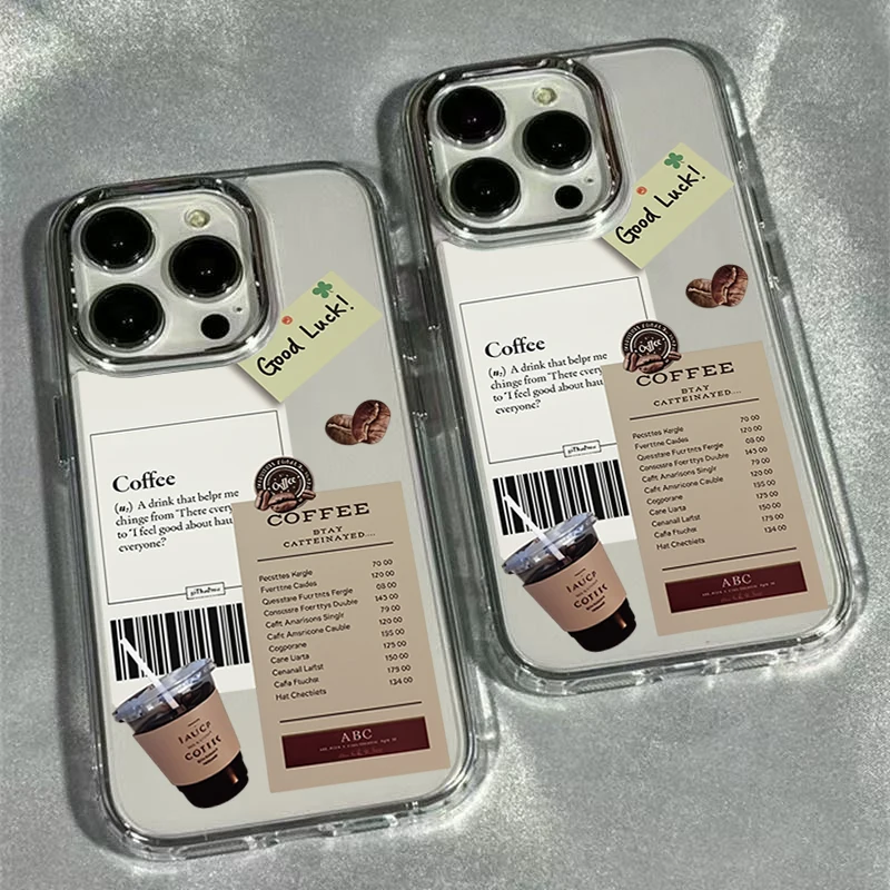 Coque de téléphone souple avec étiquette autocollante vintage pour iPhone 18 17 16 Pro Max 15 Pro 14 Pro Max 13 12 Pro Max 11, coque transparente en silicone