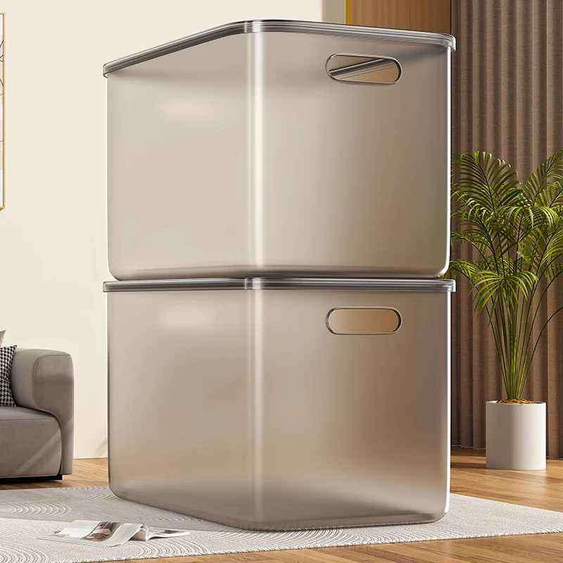 Caixa de Armazenamento Plástica Transparente para Uso Doméstico, Organizador de Brinquedos e Lanches, Cesta para Organização ...