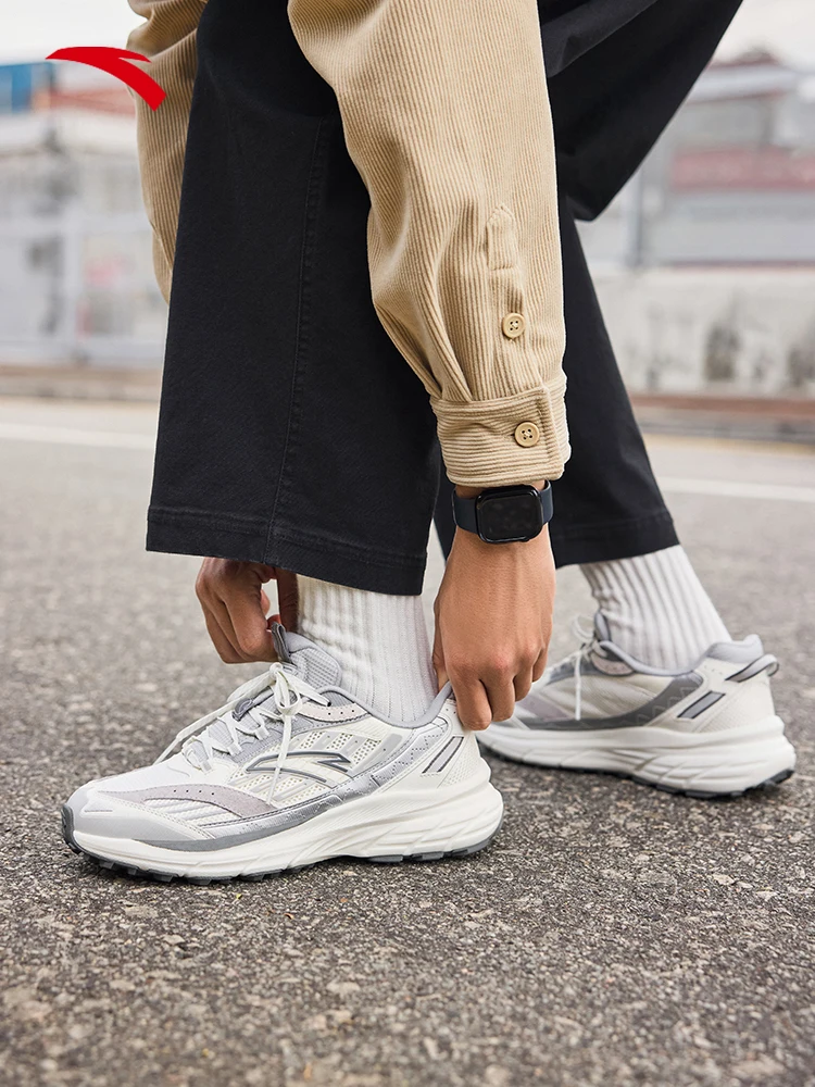 

ANTA AT957 Retro Running Mountain Leather Mesh Splicing Trendy Wearing Sports Shoes Casual Versatile Men's Shoes