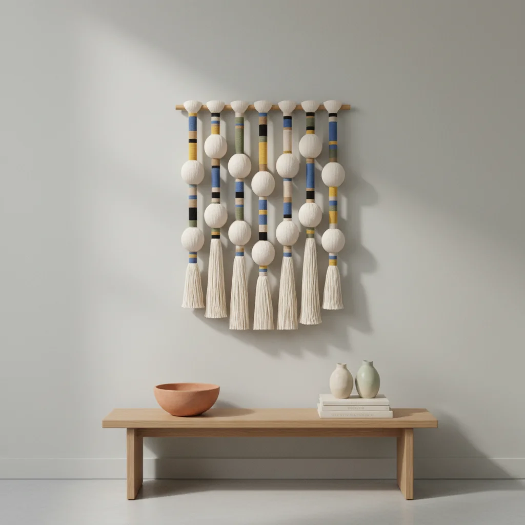 Minimalist Aquarius Zodiac Symbols Tassel Bubble Tapestry Macrame Wall Hanging Decor Art Home Decor for Room Gift