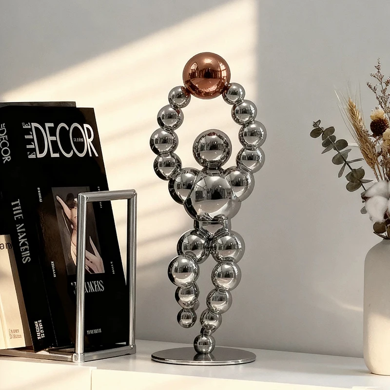 Stainless Steel Crafts Ornaments,Abstract Character Model Statue,Luxury Artwork Sculpture,Office Desktop Decoration,Nordic Gifts