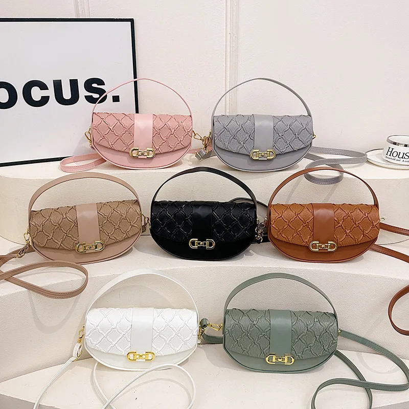 

Минималистичная квадратная сумка 2024, модная женская сумка через плечо, шикарная сумка через плечо, универсальная сумка «день-ночь», текстурированный слинг