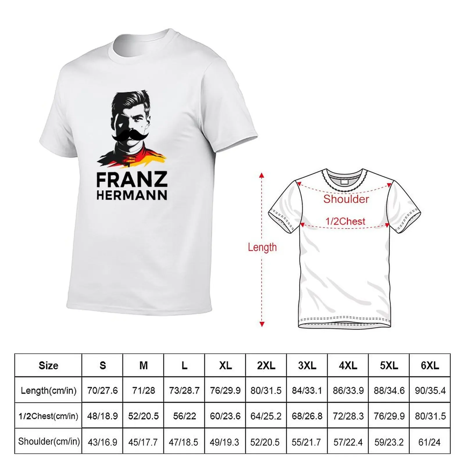 Franz Hermann F1 Art - Striking Portrait Design German Racing Colors T-Shirt man tshirt T-Shirt