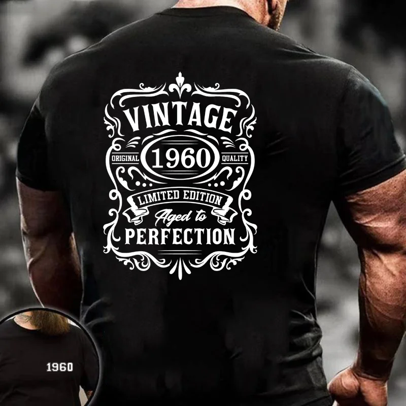 

Limited Edition 1960 Vintage Classic T-Shirt Men's Fashion Cool 1960 Round Neck Shirt Casual T-Shirt Tops