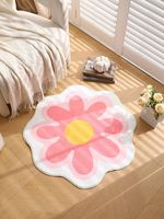 VIKAMA Simple Flower Round Carpet For Home Decoration Anti-Slip Mat For Living Room And Bedroom And Small Carpet For Home Areas
