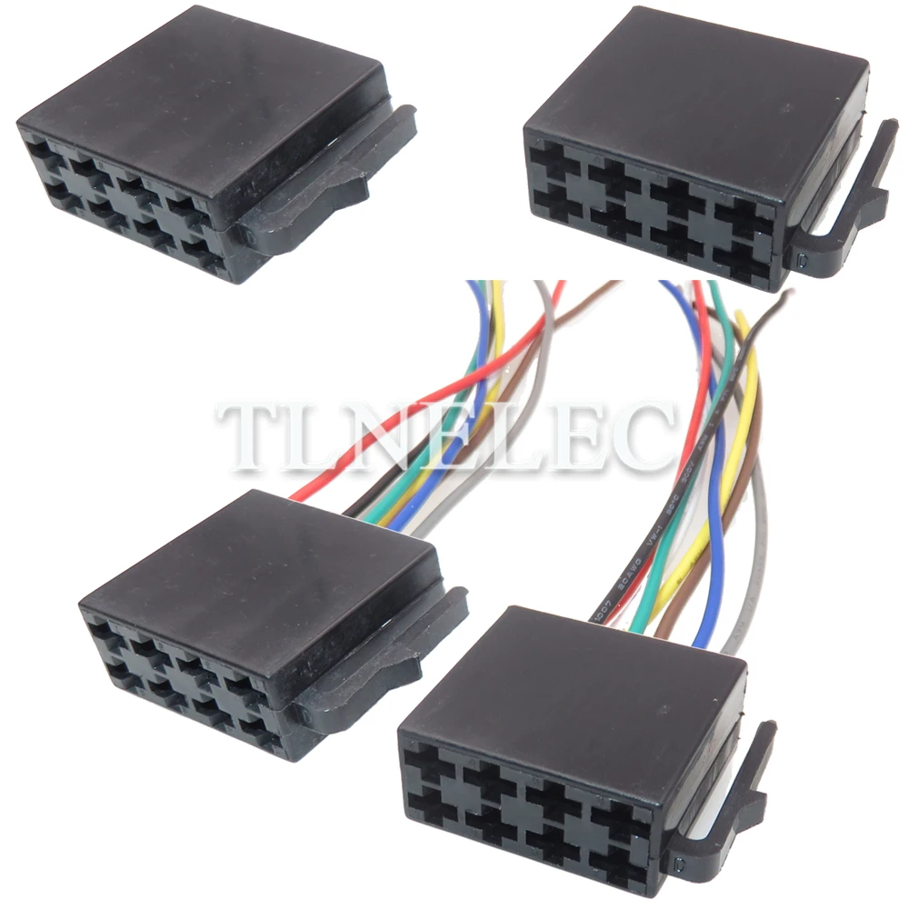 8 Pin Way Car Radio Wiring Terminal Electrical Connector Auto Wire Harness Sockets with Wires 10487