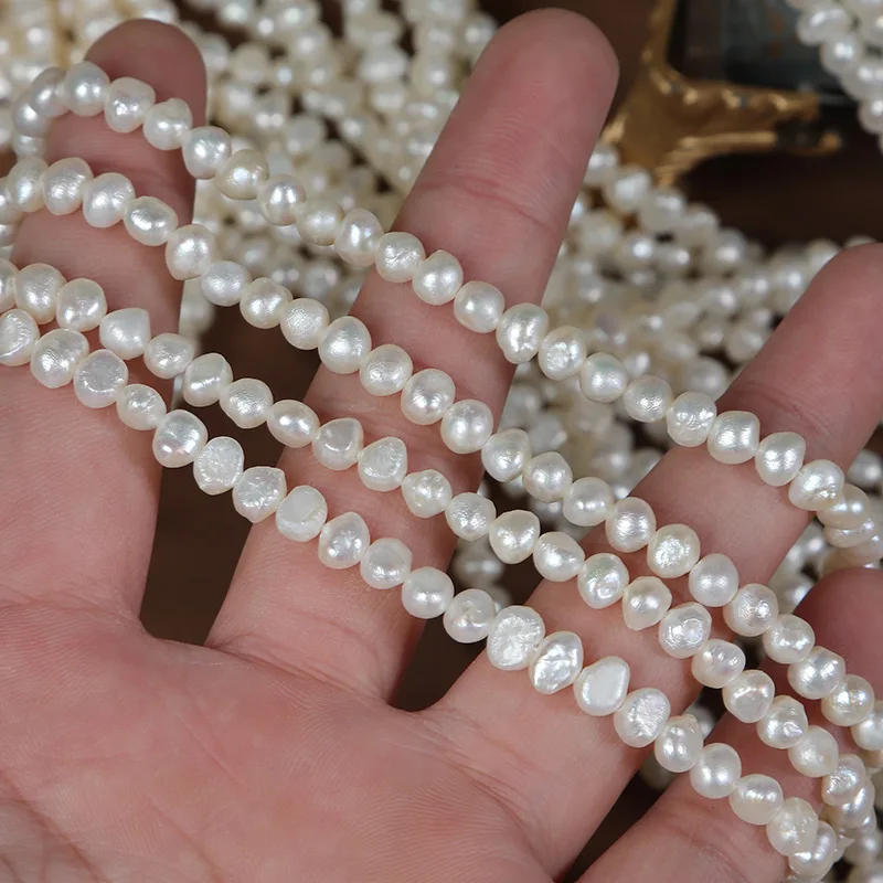 

5-6mm Baroque Natural Freshwater Pearls Irregular Shapes Semi-Finished Beads for Jewelry Making DIY Necklace Bracelet Accessory