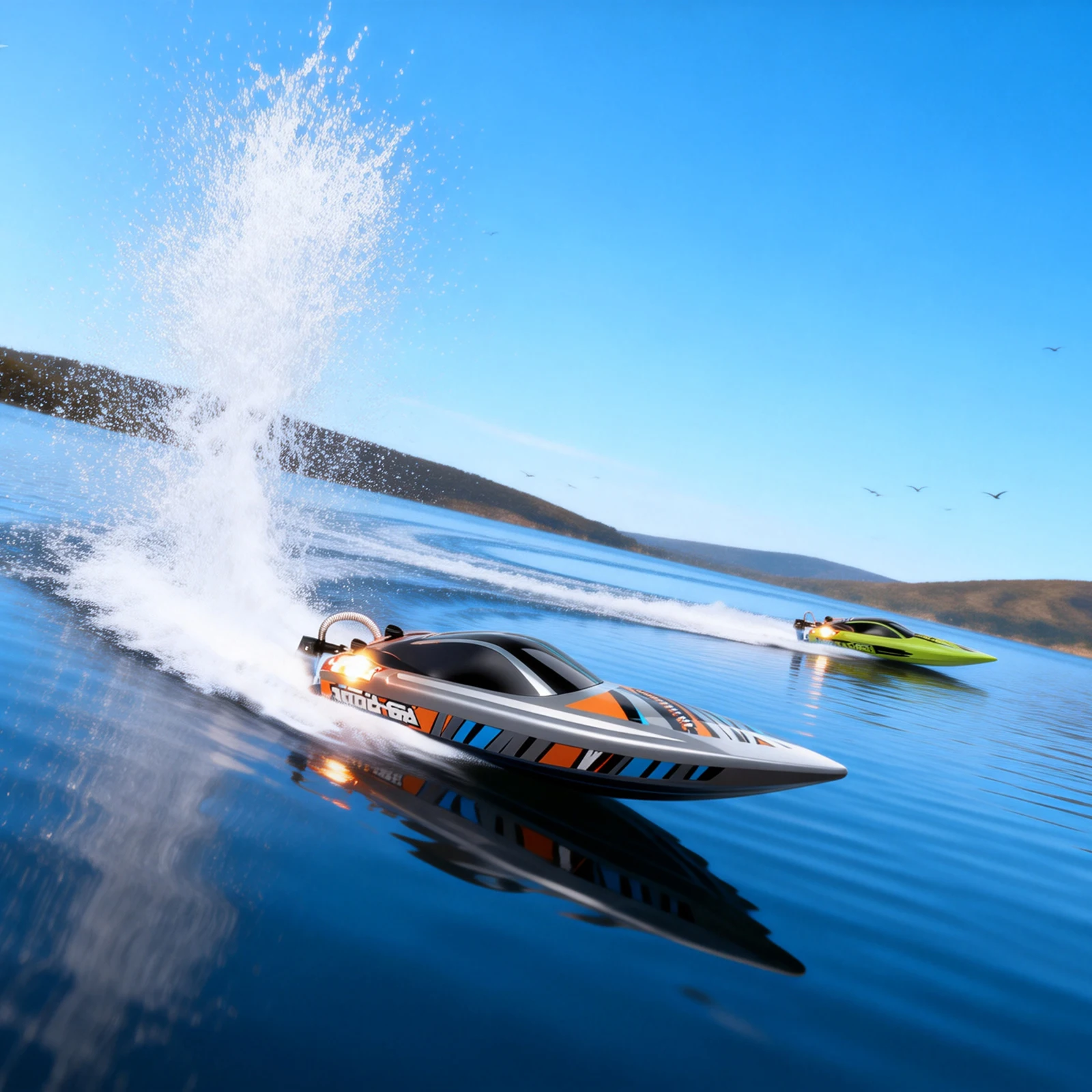 

22,8 дюйма UDI R/C UDI018 Большая скоростная лодка с дистанционным управлением 2,4G 4WD 40-45 км/ч Бесщеточный водный самолет с дистанционным управлением для хобби для взрослых