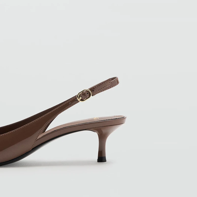 Sandalias de Moda Mango para Mujer, Verano 2026, Estilo Slip-On, Punta Abierta, Tacón Medio Elegante, Suela de Goma Cómoda
