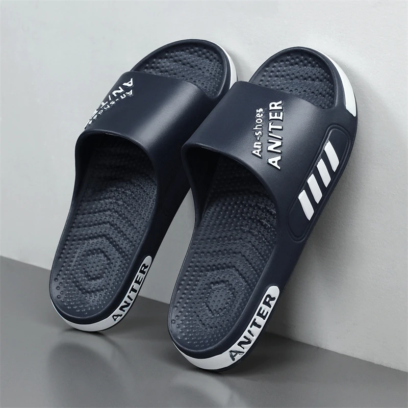 

New Soft Sole Slippers Fashion Personality Home Bathe Sandals Anti Slip Durable Men's Beach Outdoor Plus Size 48 Flip Flops