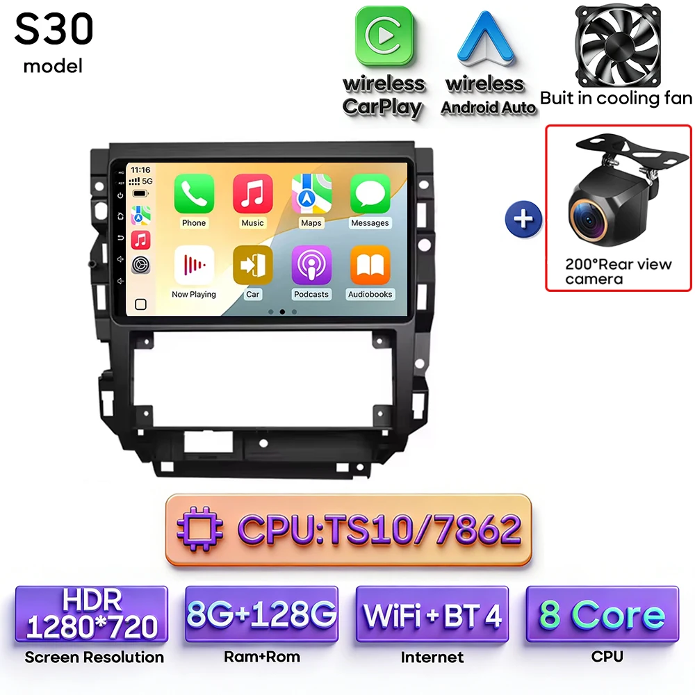 Android autoradio multimediaspeler met Carplay, auto navigatie, GPS, Wifi, 2din voor Volkswagen Golf 4 Jetta MK4 2002-2006