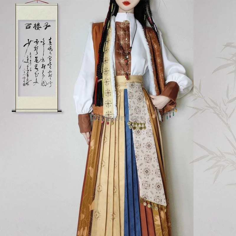 تصميم عنصر عرقي مميز لعام 2025 أزياء هانفو الصينية العصرية لأسرة تانغ للسيدات أزياء تنكرية يومية على الطراز القديم من hanfu