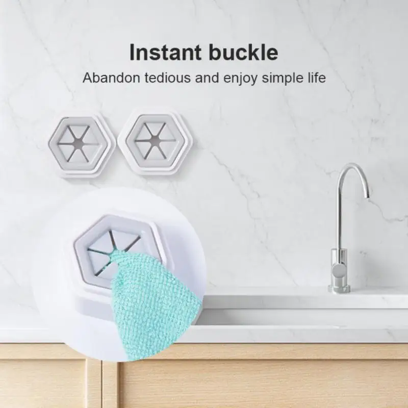 Creative Towel Storage Buckle Home Storage Kitchen Accessories For Kitchen Towel Plug Holder Waterproof Tool Punch Free