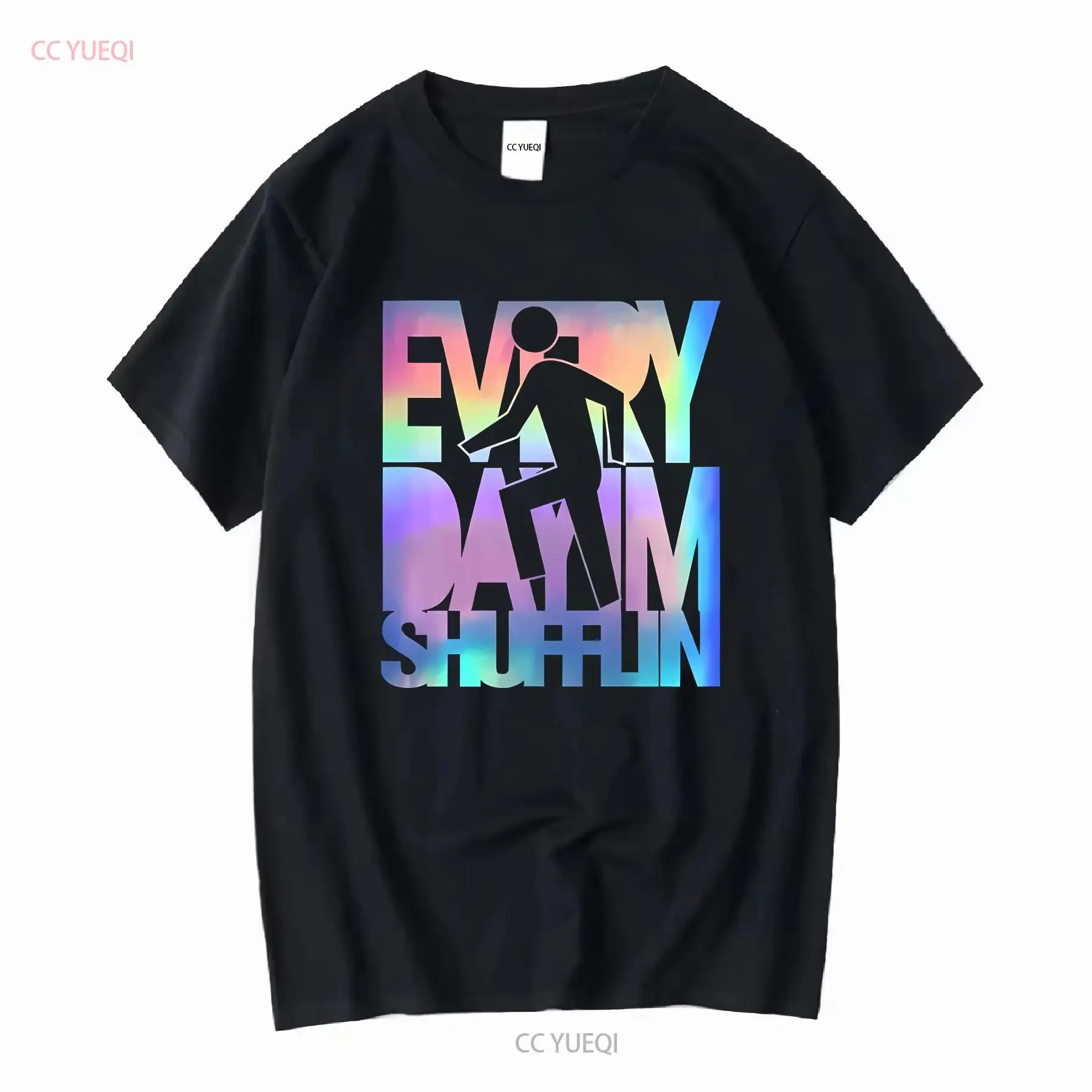 EVERY DAY I'M SHUFFLIN LMFAO party rock anthem rainbow holographic SHIRT long sleeves vintage Washed Unisex fashion Stretched