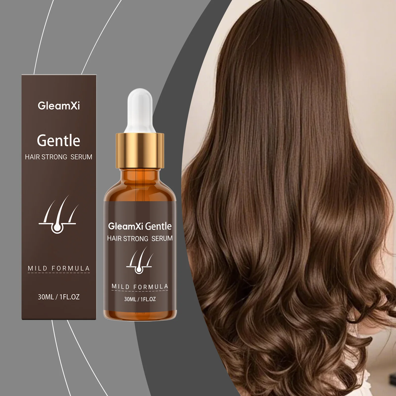 Suero Capilar Suave Gleamxi, Tratamiento Nutritivo para el Cuero Cabelludo, para Cabello Más Grueso y Abundante, Fortalece el Cabello Debilitado, Aceite Suave para el Cuidado del Cuero Cabelludo