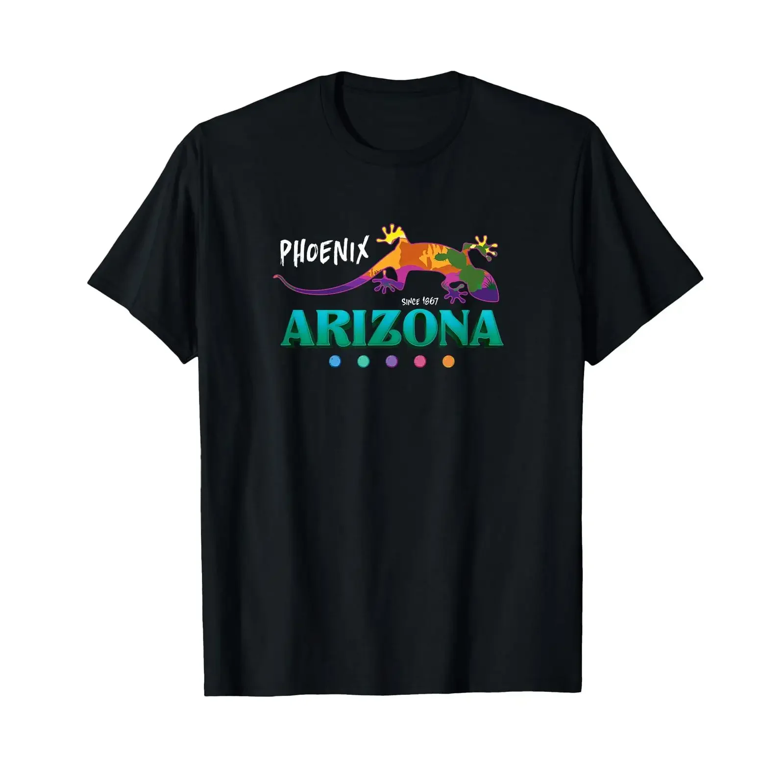 Phoenix Arizona USA Desert Gecko Lizard Vacation Souvenir T Shirt vintage Washed Soft homme Slightly Top For Everyday Wear