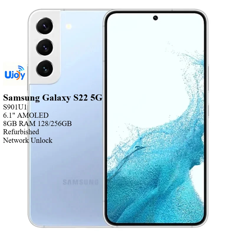 Network Unlock Smartphone Samsung Galaxy S22 5G S901U1 6.1" AMOLED 8GB RAM 128/256GB ROM SIM + eSIM Android Refurbished Machine
