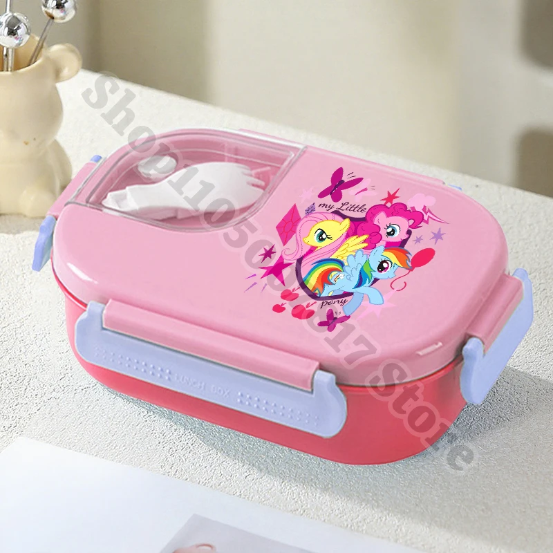 Детский изолированный ланч-бокс из нержавеющей стали My Little Ponys Girl, милый ланч-бокс с вилкой, детский контейнер для еды и фруктов с героями мультфильмов, подарок Детский изолированный ланч-бокс из нержавеющей стали My Little Ponys Girl, милый ланч-бокс с вилкой, детский контейнер для еды и фруктов с героями мультфильмов, подарок