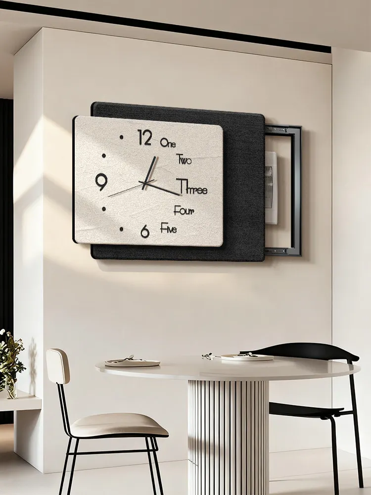 

Simple Meter Decorative Painting Creative Distribution Weak Electric Switch Box Blocking Hanging Painting With Clock